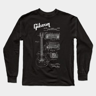 Guitar Les Paul White Patent Long Sleeve T-Shirt